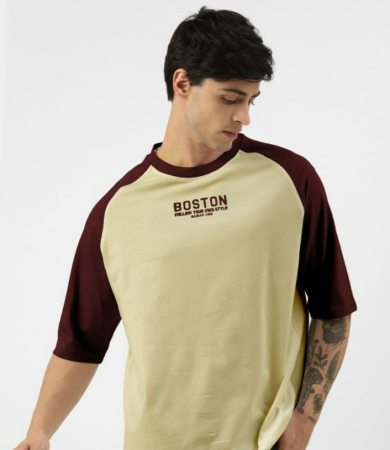 Men Round Neck Pure Cotton T-shirt