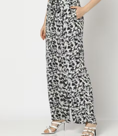 Women Palazzo Pants with Waist Belt