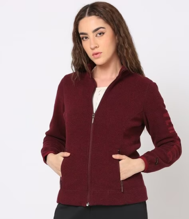Women Zip-Front Relaxed Fit Jacket