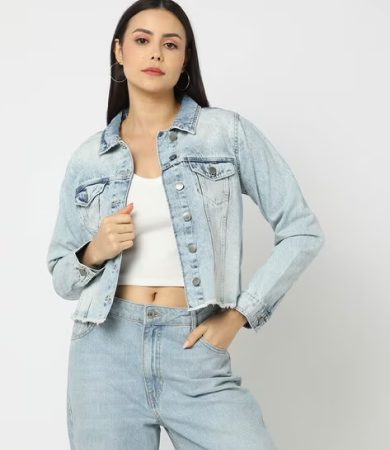 Women Zip-Front Relaxed Fit Jacket